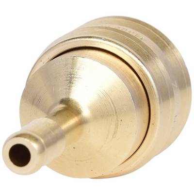 Brass connector with a smooth surface and round shape, suitable for pipe connections in plumbing or heating applications.