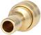 Brass connector with cylindrical outlet. Commonly used in plumbing installations or pipe systems for secure connections.