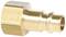 Brass connection plug with hexagonal thread, suitable for connecting compressed air lines.