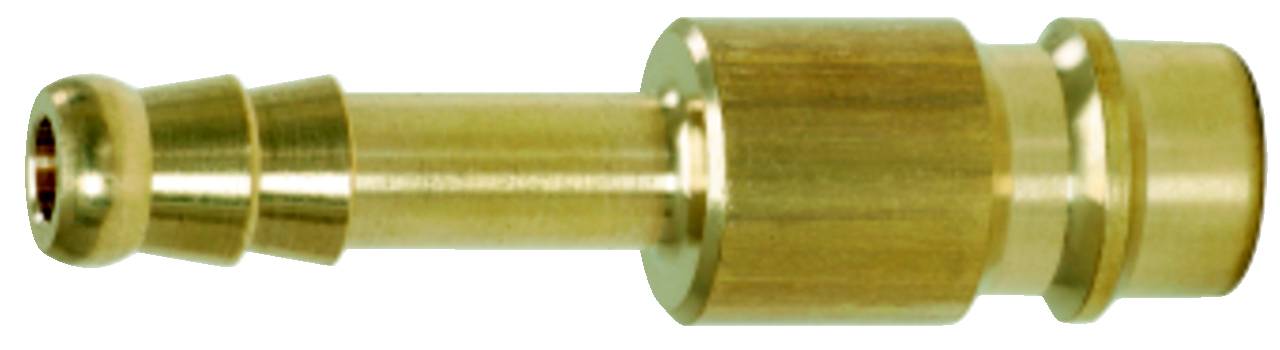 Brass hose connector with tapered stages, suitable for pipework.
