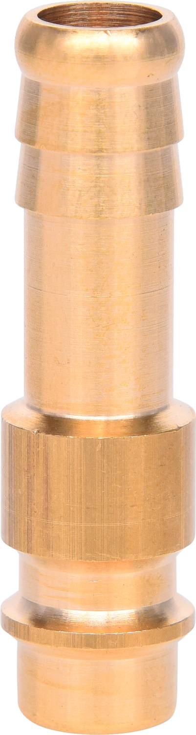 Brass hose connector in cylindrical form.