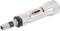 A torque wrench in silver colour with a scale indicator for setting the torque in newton-metres.