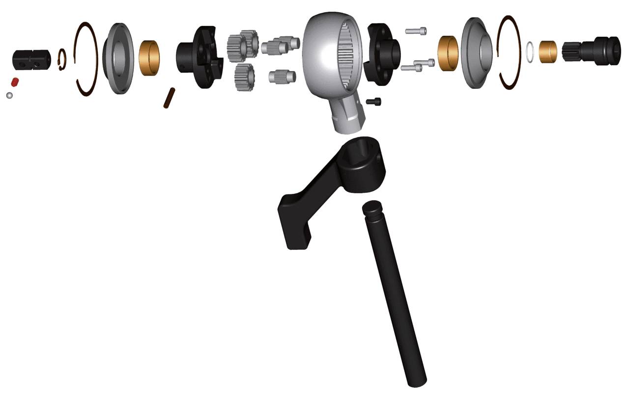 Exploded diagram of a shower head with detachable parts, screws, and seals visible. Illustrates structure and assembly process.