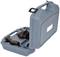 An open grey toolbox displays a spanner and accessories. The case is designed for transporting tools.