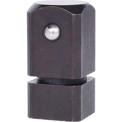 Metallic component with a spherical lens in the centre. Commonly used in machines or devices.