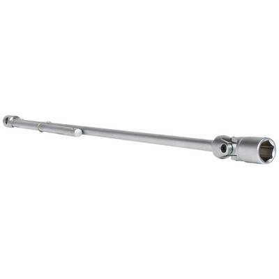 A silver-coloured torque wrench with a long handle and adjustable head. Suitable for precise tightening of screws.
