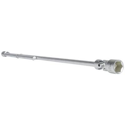 A silver torque wrench with a 17 mm socket, for use in assembling or disassembling nuts and bolts.