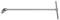 A silver T-spanner with a joint at its tip rests on a white background.