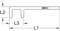 Black and white technical drawing of an L-shaped tool with dimensions L1, L2, and L3, and the KS Tools logo, illustrating measurements.