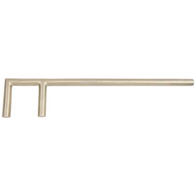 A metal T-key, typically used for opening or closing valves in pipelines.