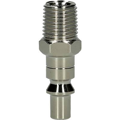 A shiny metal adapter with threading, presumably for industrial or mechanical applications, against a white background.