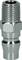 A chrome-plated air fitting with threaded connection and smooth surface, used in pneumatic systems.