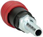 2-stage compressed air safety coupling with hose nozzle, 11mm
