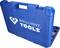 Blue tool case with 'BRILLIANT TOOLS' printed on it, partially open, revealing neatly arranged tools inside.