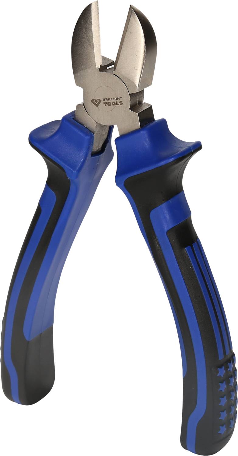 Wire cutters with a blue-black handle, suitable for cutting wires.