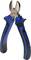 Wire cutters with a blue-black handle, suitable for cutting wires.