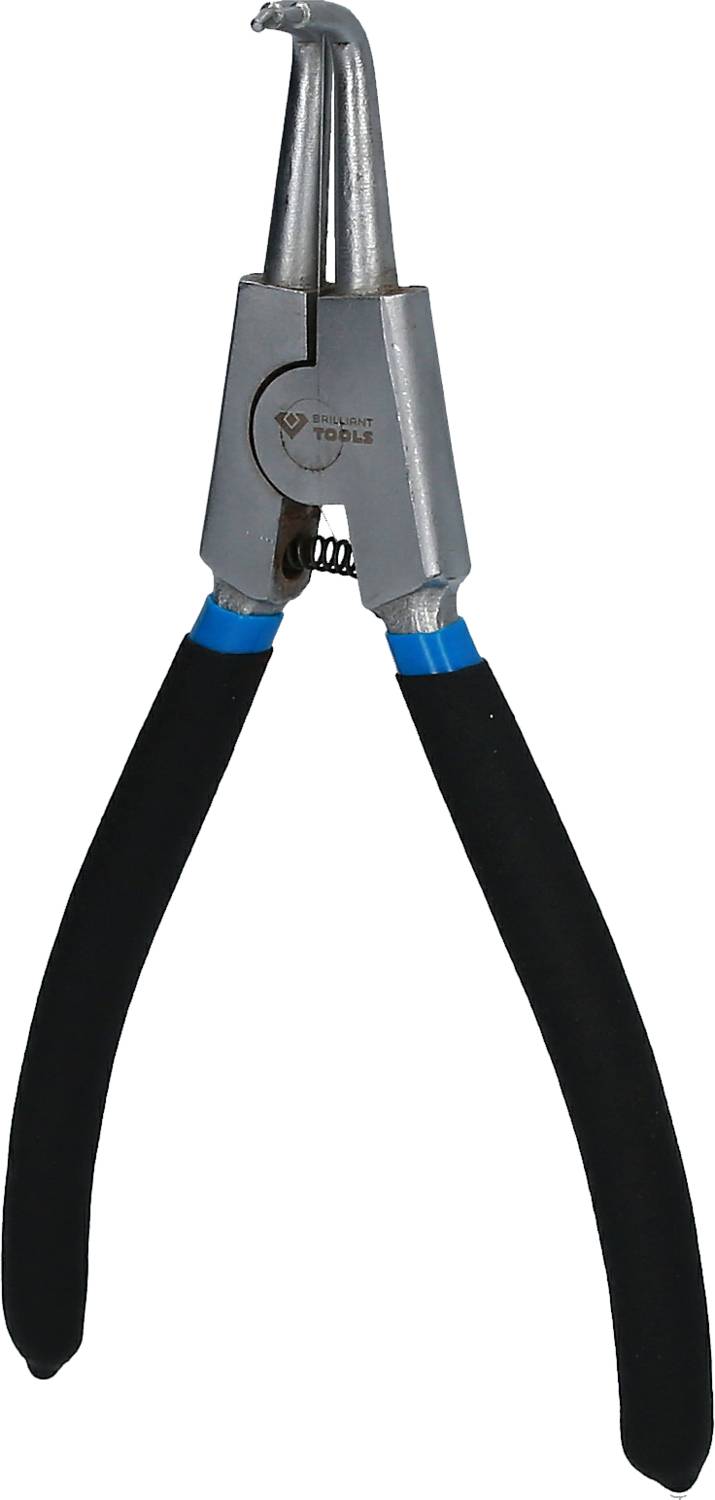 'Fine-pointed pliers with spring mechanism and black handle, suitable for delicate craft work and grasping small objects.'