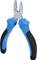 A blue combination pliers with black handles.