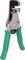 Wire strippers with a green handle and silver blades, perfect for removing insulation from electrical cables.