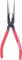 Long red pointed pliers with a fine tip and ribbed gripping surfaces, suitable for precision work or hard-to-reach areas.
