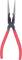 A red pointed pliers with metal tips, suitable for precise work such as gripping small objects or bending wire.