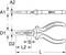 Drawing of a pair of pliers and a screwdriver with dimensional specifications A1, A2, D1, D2, S, L, L2, manufacturer logo 'KS Tools'.