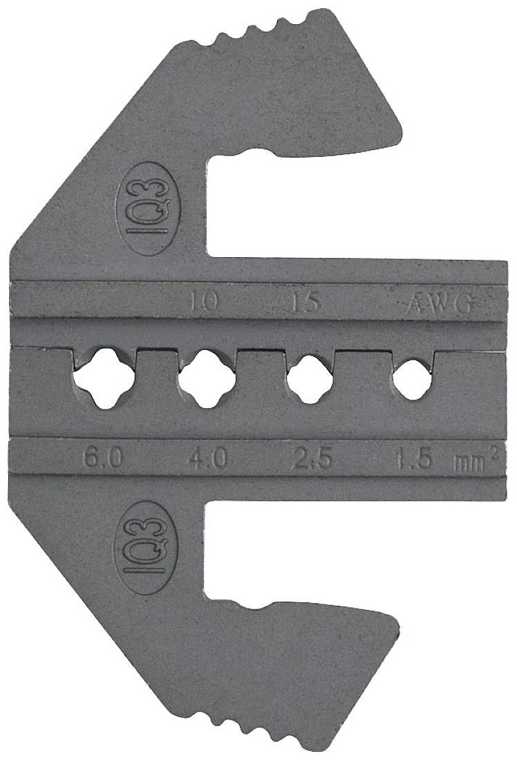 Wire stripping tool with multiple notches for different wire gauges, marked in mm² and AWG.