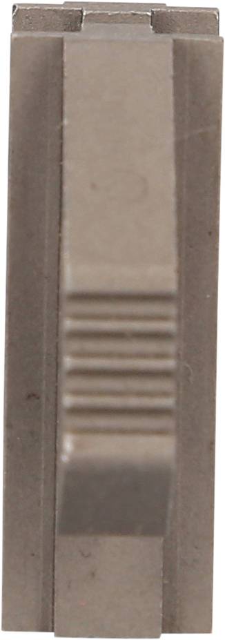 A metal object with grooved lines in the centre, likely a machine part or tool, against a neutral background.