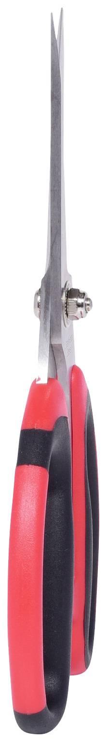 Red and black pliers with long, narrow jaws and an ergonomic handle. Ideal for precision work and hard-to-reach areas.