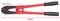 Bolt cutters with red handles and black cutting head, length 600 mm, suitable for materials up to 8 mm thick.