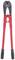 Side cutters with red handles and black cutting jaws. Suitable for cutting through thick metals such as chains or rods.