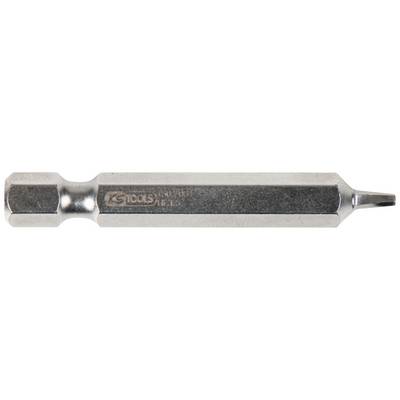 A bit socket piece made of metal, with a hexagonal connection at one end and a small flathead screwdriver head at the other end.