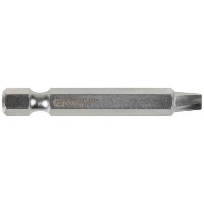Bit socket adaptor with T-profile, hexagonal, metallic shiny, used for tightening and loosening screws with corresponding head.