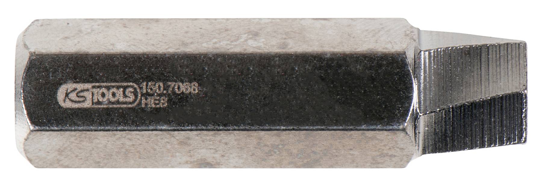 Metal bolt with a chamfered tip and an engraved 'KS Tools' logo and serial number. Used for repair purposes.