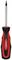 A red and black screwdriver with a small cross-head tip.