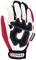 Work glove with red and white fabric, black padding on the palm and KS Tools logo on the fastening.
