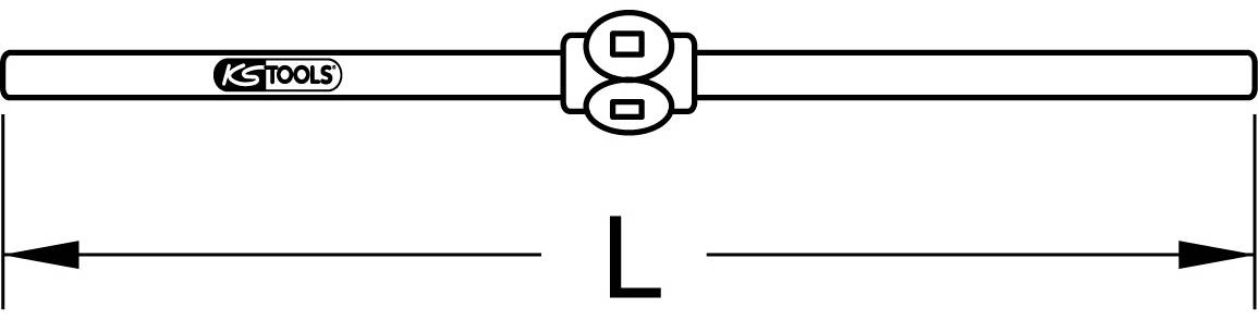 The image shows a technical diagram of a tool with an overall length 'L'. On the left is a logo for 'KS Tools'.