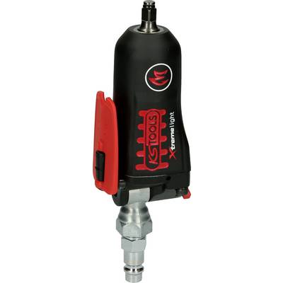 A black, compact pneumatic impact wrench with a red lever and KS Tools brand markings. Suitable for confined working areas.