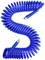 Blue, spiral-shaped air hose with metal connections at both ends, suitable for compressed air applications.