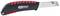 A utility knife with a black handle and red accents, 'KS Tools' logo. Cutting blade exposed, pointing to the right.