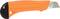 An orange and black utility knife with a retractable blade, suitable for precise cutting in craft and DIY projects.