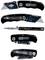 Foldable universal knife shown in four positions. Black handle, silver blade, with 'KS TOOLS' logo on the handle.