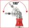 A rotating screwdriver with a 180-degree pivoting range, equipped with two different screwdriver bits.