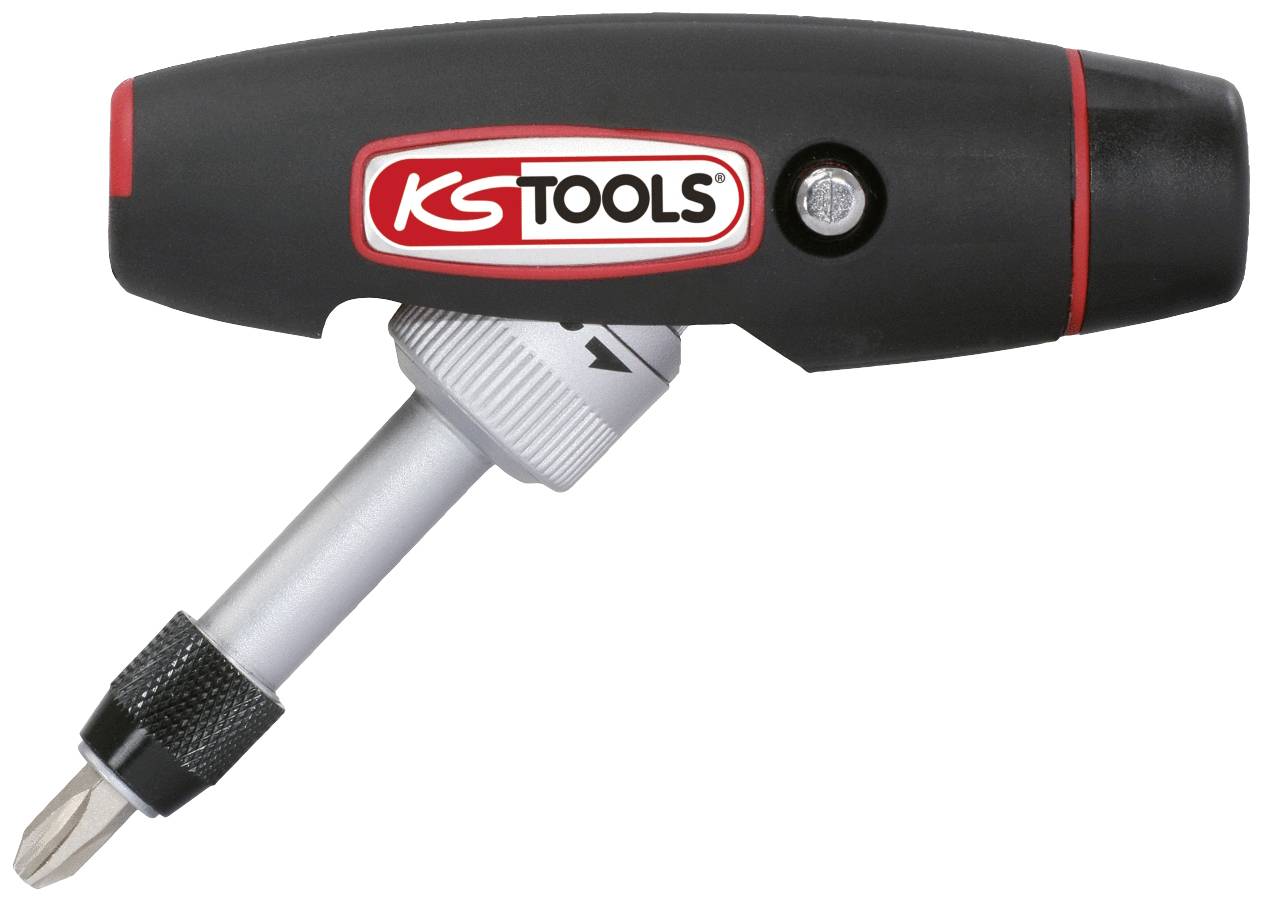 Black screwdriver by KS Tools with ergonomic handle and silver shaft, suitable for precise screwdriving tasks.