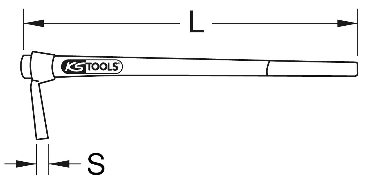 Illustrated is a spanner with a lever. The lever is depicted as a long, straight arm to exert greater force.