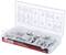 Assortment box with various spring and wire components. Contains size descriptions on the lid. Brand name 'KS Tools'.