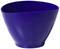 A dark blue, oval plastic bowl with a smooth surface and slightly bevelled edge, standing upright.