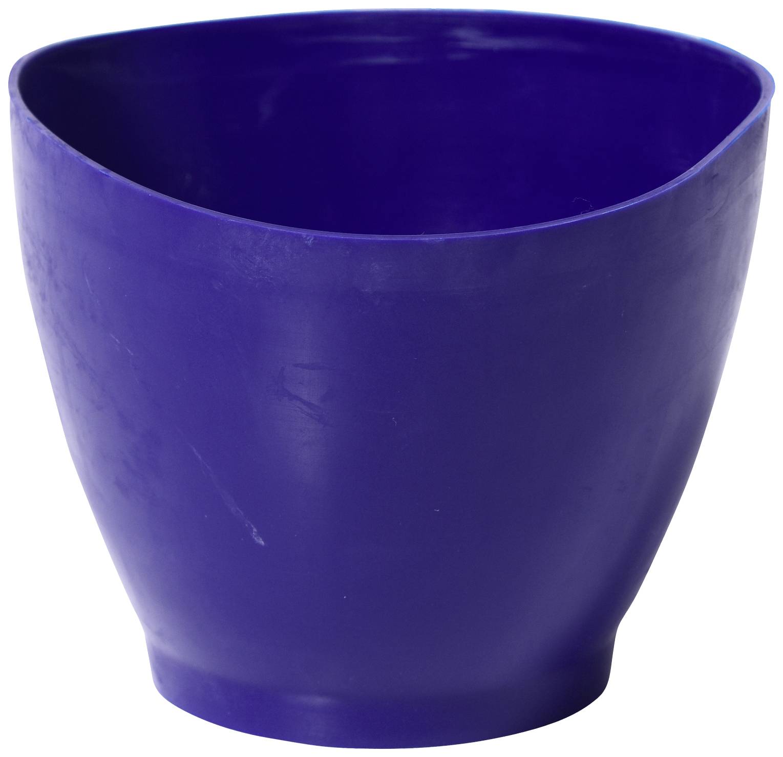 A blue plastic container with a wide opening.