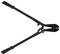 Large bolt cutters with black handles, open, on a white background. Primary tool for cutting through metal.