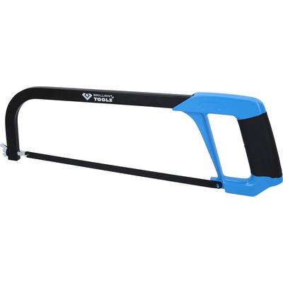 Metal saw with a blue handle and black frame, brand 'Brilliant Tools'. Used for cutting metal.